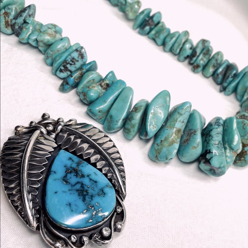 Men’s Navajo Silver and Turquoise Bolo Tie